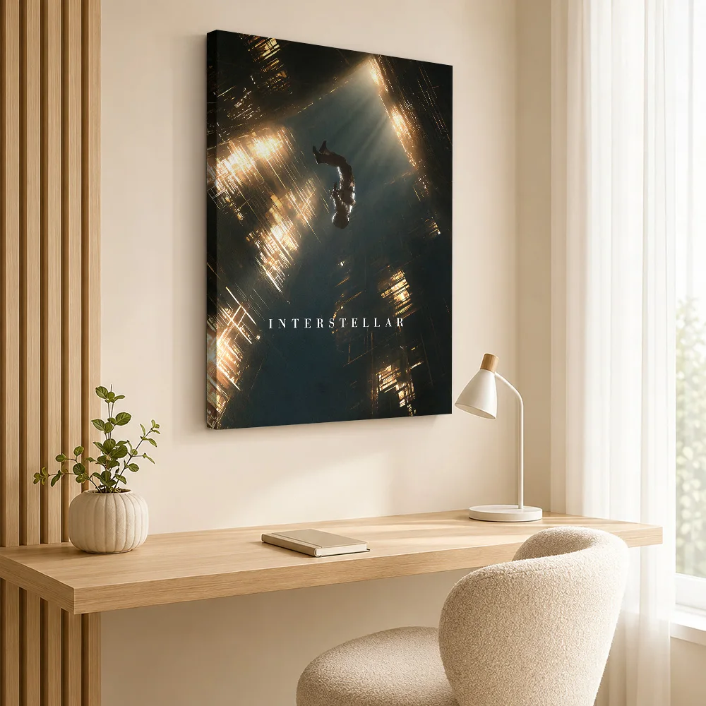 Interstellar Tesseract Scene Framed Canvas Poster Customized Photo Geometric Space Layers Wall Art For Home Entertainment Room