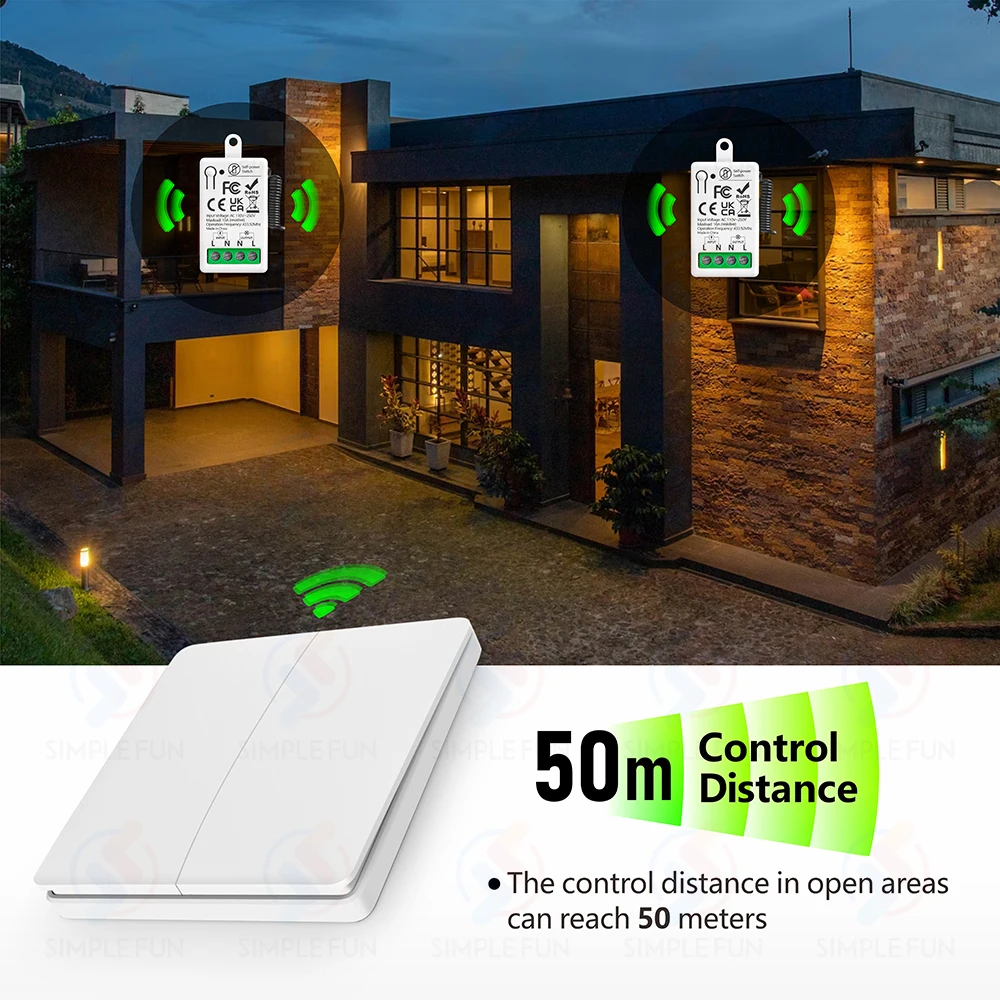 Mini RF Smart Light Switch 110V 220V 230V Self Power Wireless Wall Switch No Battery Support Power Restoration Status Setting image 6