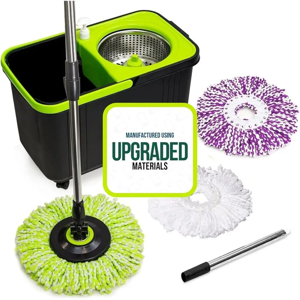 

Premium Spin Mop Cleaning Bucket Set with 3 Microfiber Mops