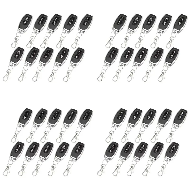 【MUST-HAVE】40X 433 Mhz RF Remote Control, Learning Code EV1527 For Gate Garage Door Opener