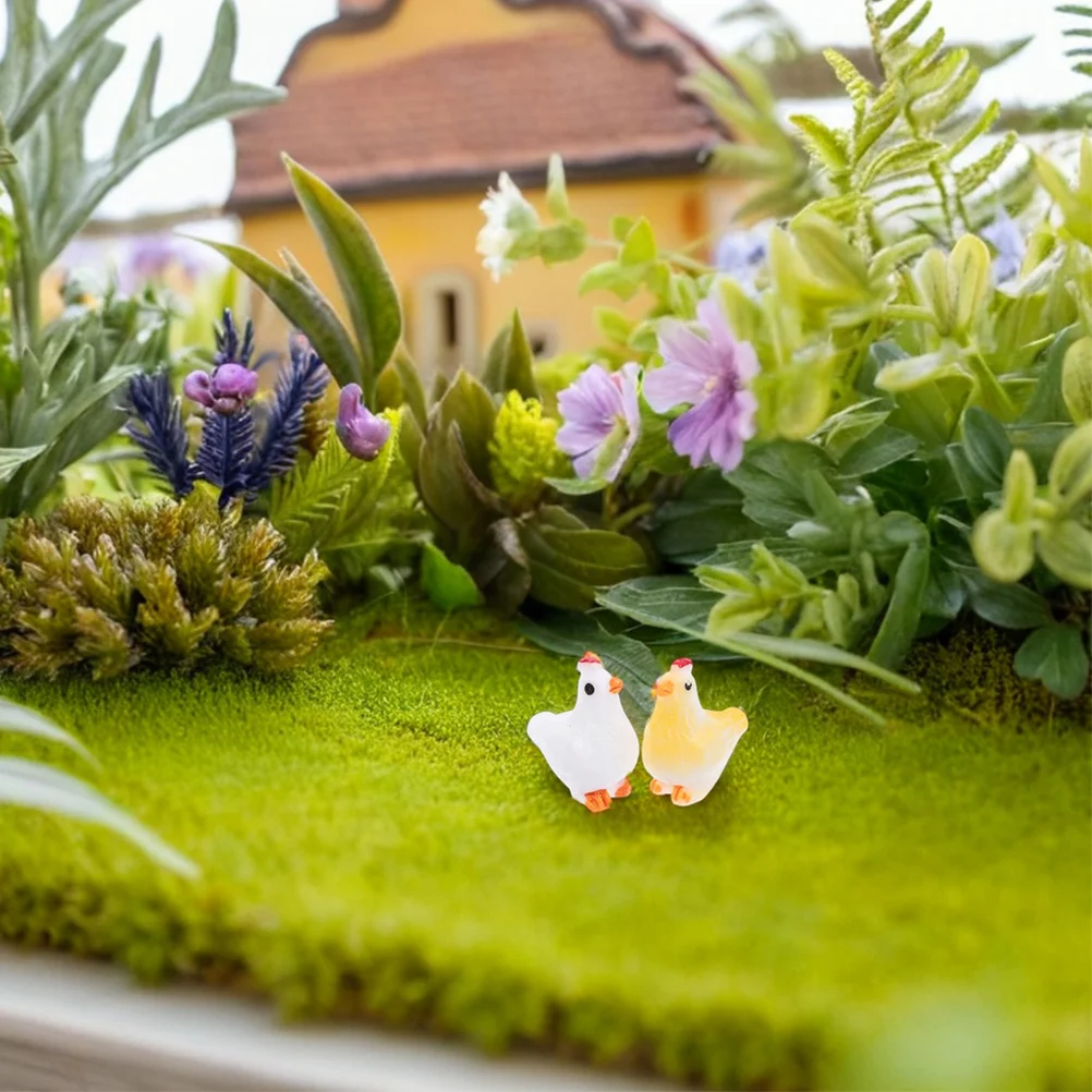 

30Pcs Mini Resin Chickens Realistic Farm Animal Sculptures Perfect for Home Decor Miniature Chicken Display