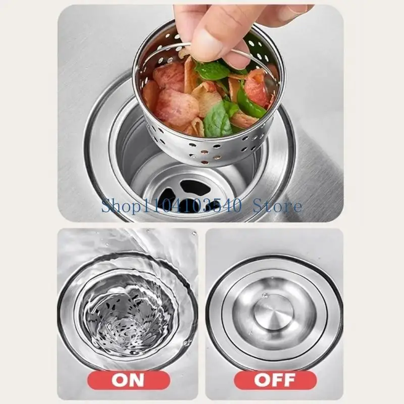 02DC Large Single Bowl Kitchen Sink Integrated Drain Stopper Simple Install for Home