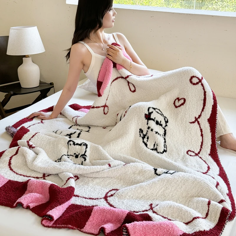 1 Pc New Grade A Half Sides Fleece Autumn Warm Blanket Soft Lightweight and Warm Sofa for Throw Napping Shawl130x170cm