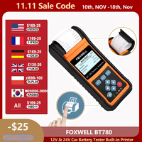 FOXWELL BT780 12V Battery Tester check health AGM GEL EBP Batteries Analyzer Built-in Printer 12V-24V Starting Charging System