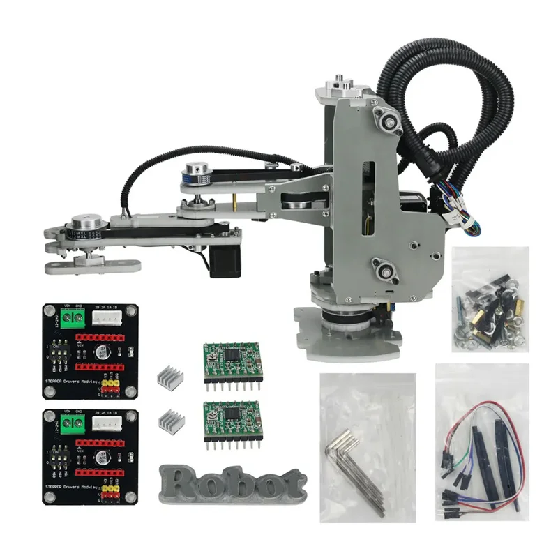 Assembled SCARA 4 Axis Stepper Motor Robot Mechanical Arm Hand Manipulator 52900