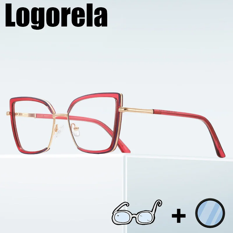 

Logorela 3155, женские оптические очки по рецепту, фотохромные очки с защитой от синего света, прогрессивные очки для близорукости и дальнозоркости