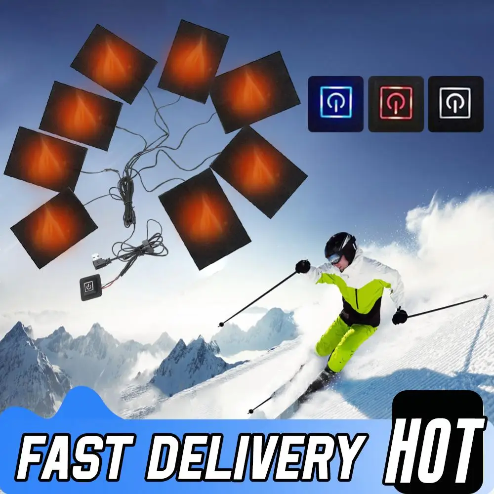 

USB Electric Heating Pad Jacket Warming Heating Pad Winter Sport Vest Heated Mat Heating Cloth for Outdoor Winter Camping Hiking