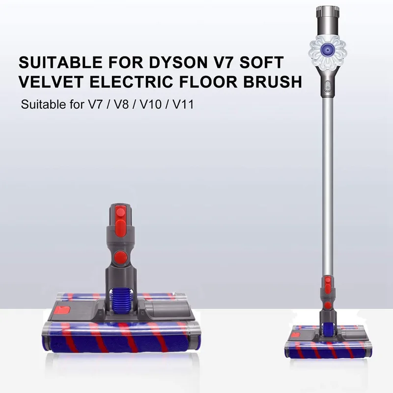 Electric Double Floor Brush Head Tool Kits For Dyson V7 V8 V10 V11 Vacuum Cleaner Accessories Sweeper Roller Head Floor Brush