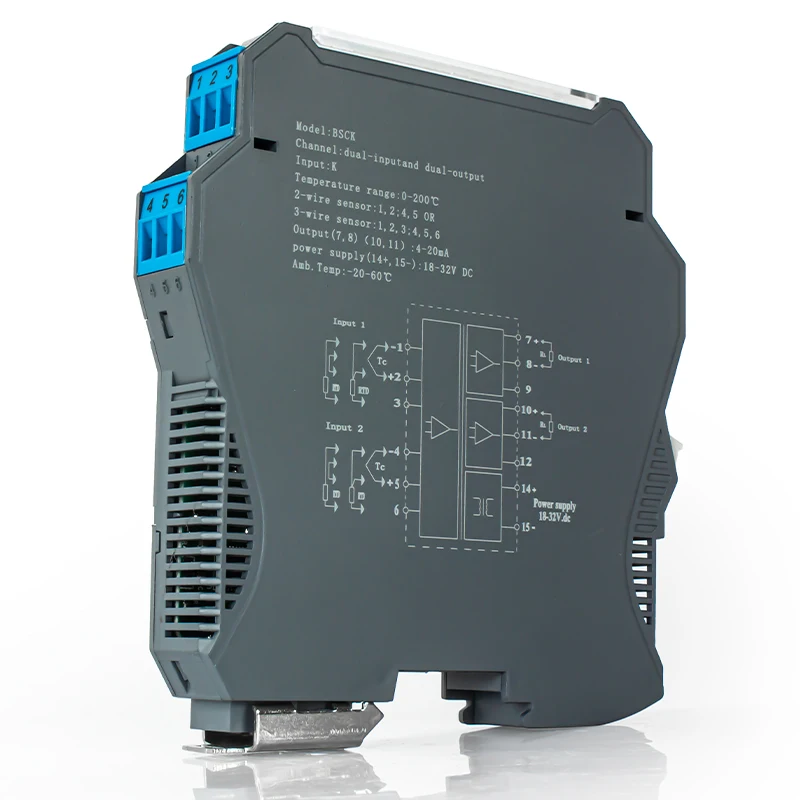 

PT100 Temperature Signal Repeater 0-100℃ 0-200℃ -50-200℃ Temperature Transmitter 4-20mA 1 In 1 Out 1 In 2 Out 2 In 2 Out