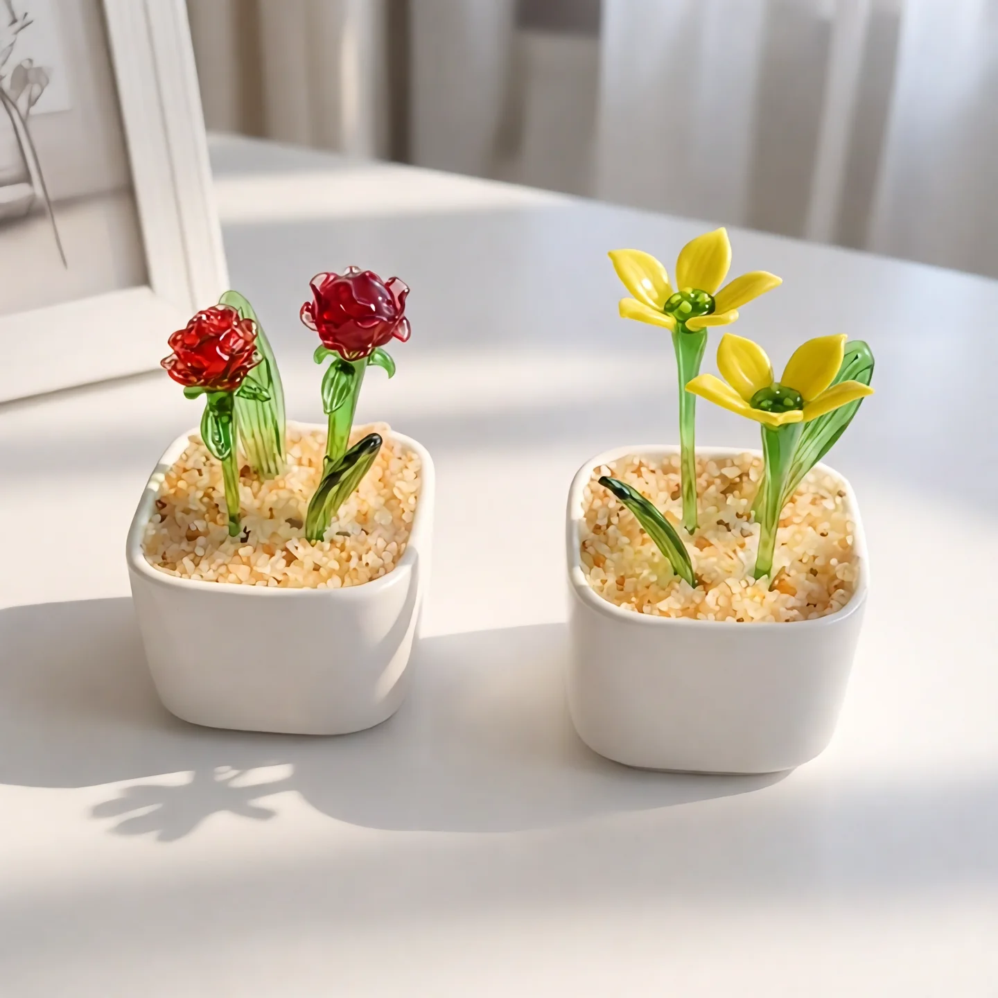 Zibo colored glaze; Boshan colored glaze; colored glaze small flowers; simulated colored glaze potted plants; colored glaze succ