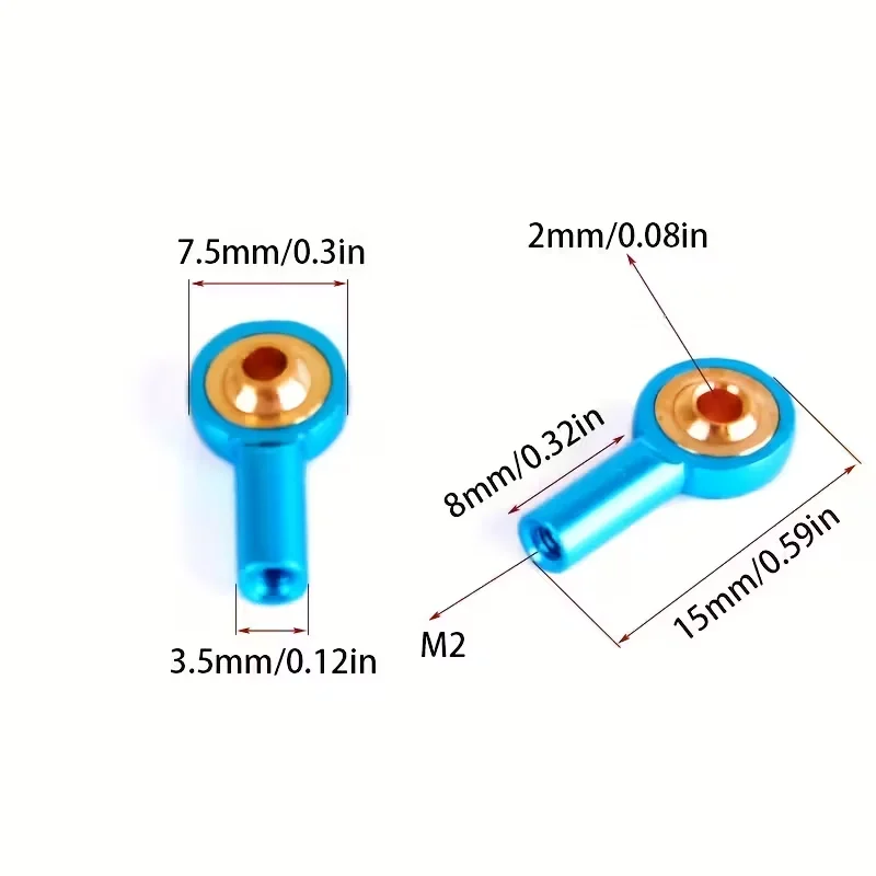 5Pcs High-Precision M2/2.5/3 Aluminum Alloy Ball Joints Steering Link Set for HSP Tamiya CC01/02 1/10 RC Car & Boat SCX10 TRX-4