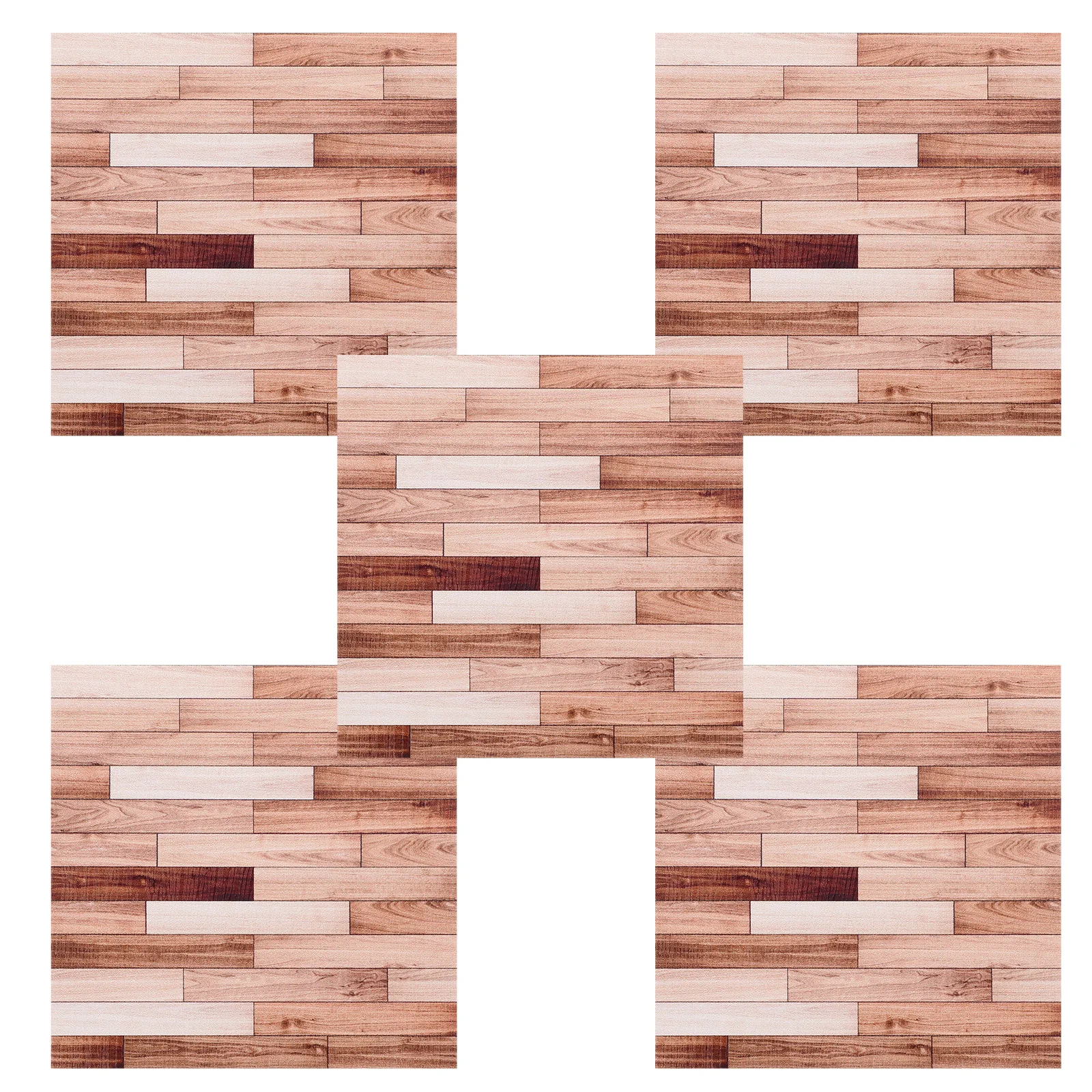 

5pcs Self-Adhesive Wood Grain Wallpaper 10X10Cm For House Flooring Miniature Floorboard Sheet Simulation Mini Flooring Decor
