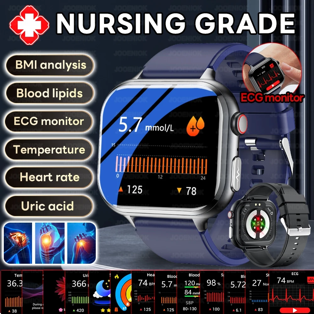 

2026 New Professional Health Monitoring Smartwatch Men Blood Lipids Blood Pressure BMI Analysis Bluetooth Call Smartwatch Women