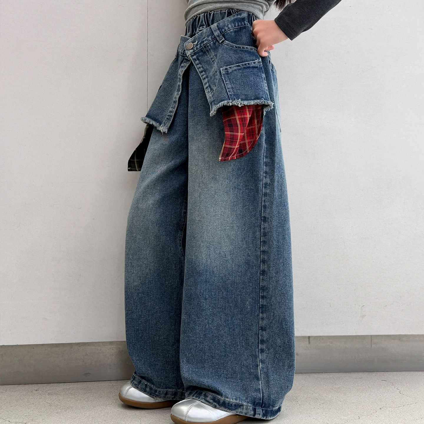 Girl's Pants Korean Style Denim Jeans Super Stylish and Fashionable Big Kids Spring and Autumn Children's Clothing
