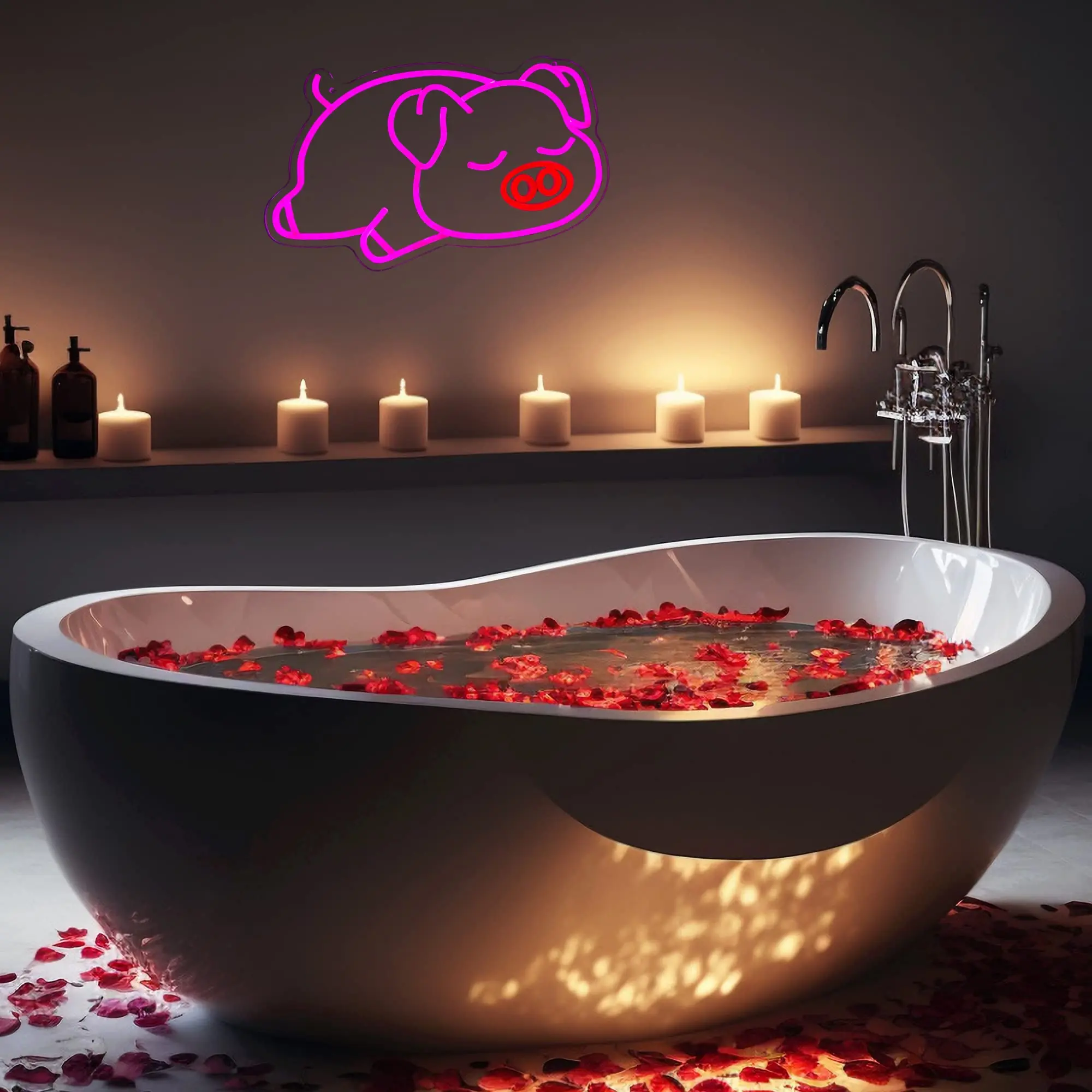 Imagem -03 - Cute Pig Led Neon Signs para Wall Decor Usb-powered Luz Quarto Bar Casa Presentes