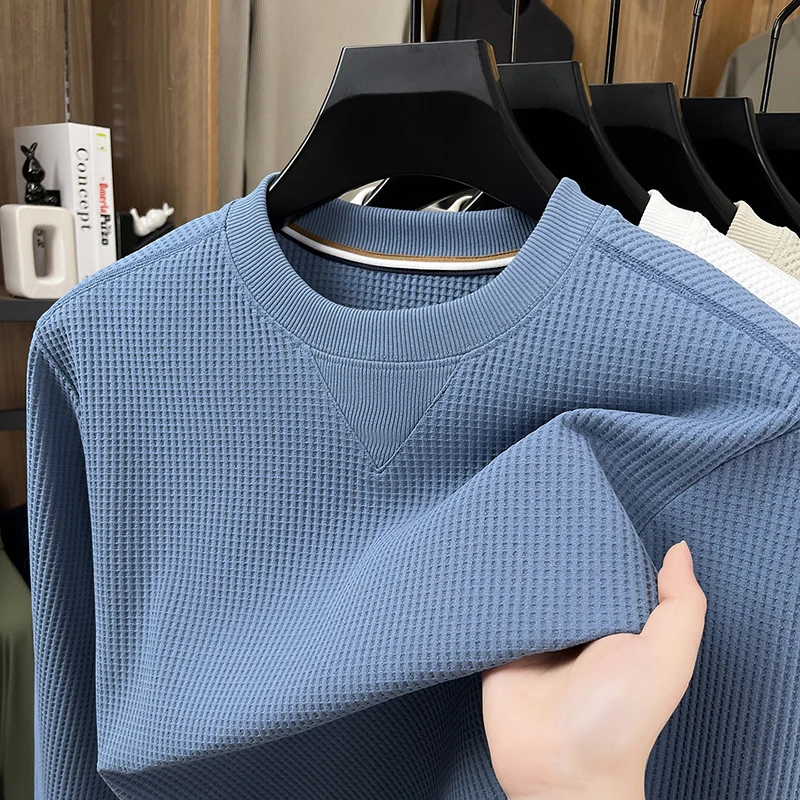 Men's Knitted Sweater Round Neck Long Sleeve Solid Color Pullover Autumn Winter Fashion Casual Classic Versatile Men's Wear