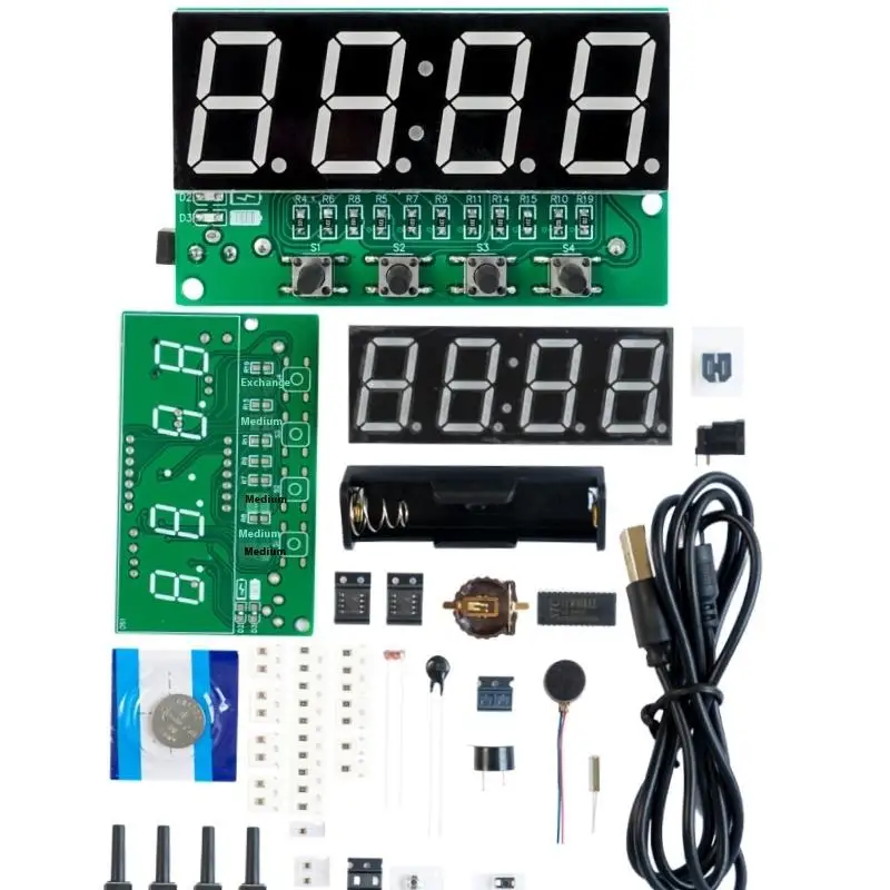 Zestaw wielofunkcyjny do samodzielnego montażu budzika DC 5V Mini zegar pogodowy do ćwiczeń lutowania Elektroniczne zestawy do samodzielnego montażu cyfrowego zegara