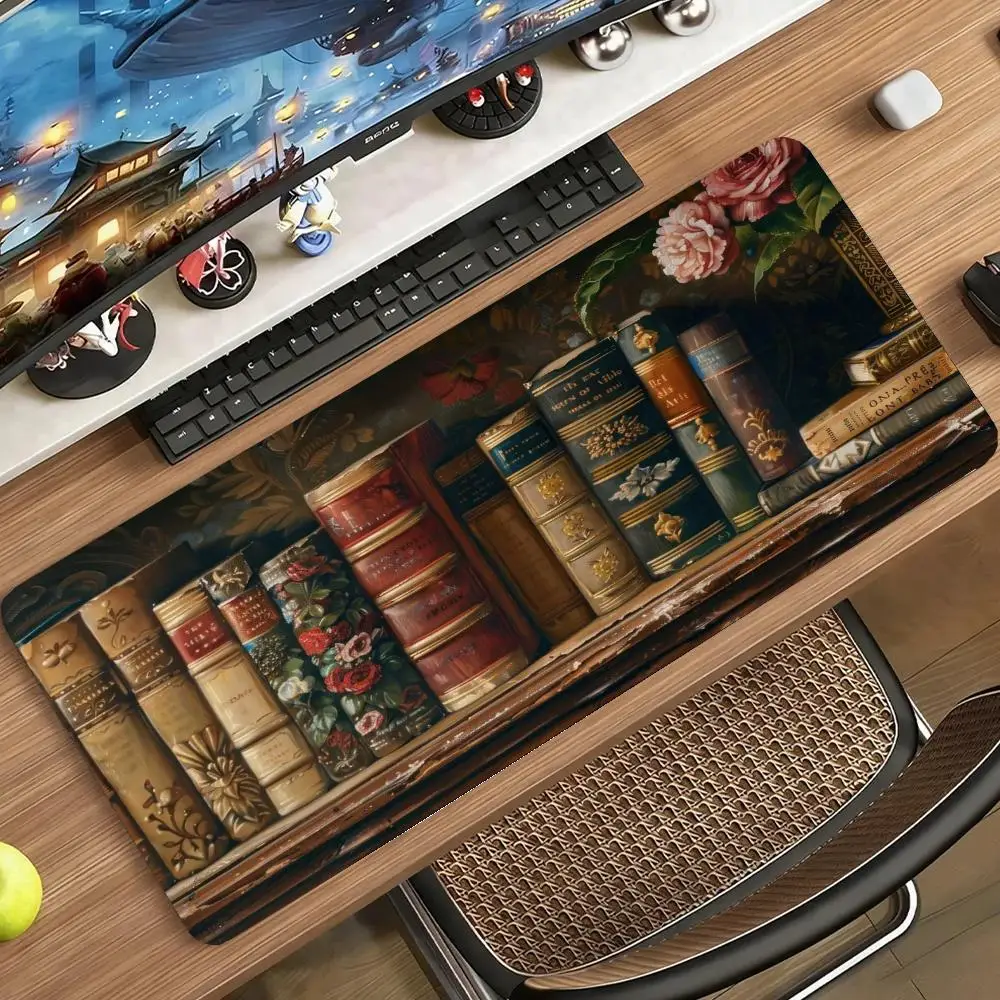 Anime Mouse Pads Vintage Flower Book Playmat Durable Rubber Non Slip Base For Bedroom Learning Keyboard Accessories