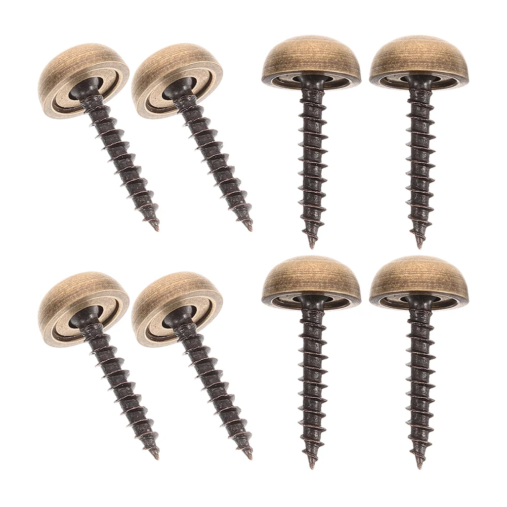 

8 Pcs Tapping Self-tapping Screws Bolts Brass Decorative with Caps Decorate Plate Nail