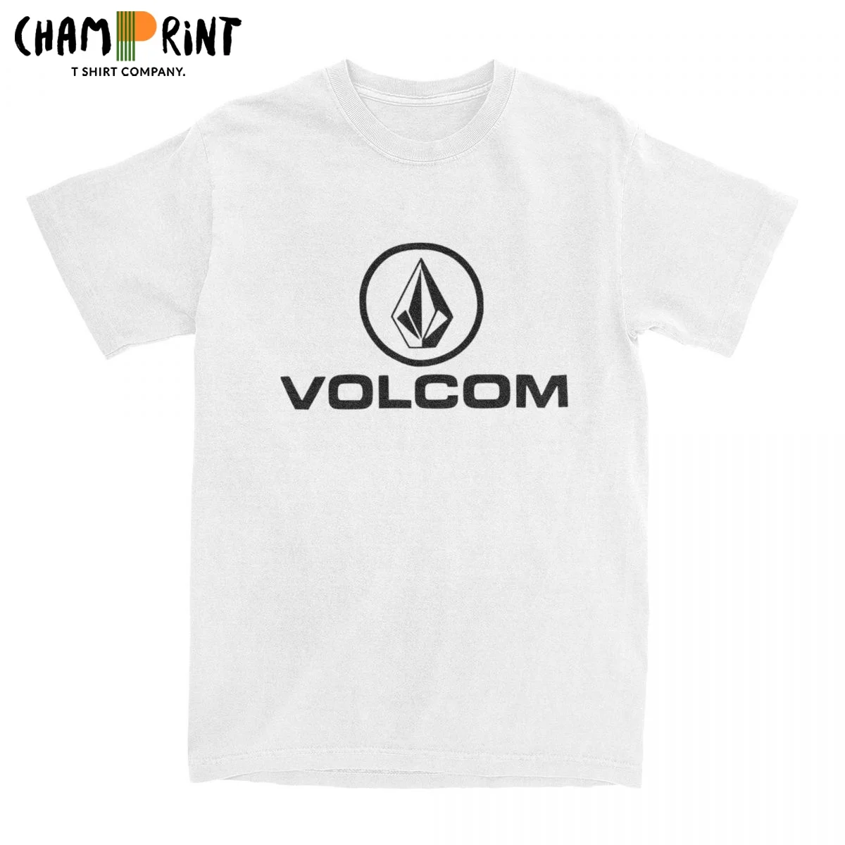 Creative Volcoms Logo T-Shirts for Men Crewneck 100% Cotton T Shirt Short Sleeve Tee Shirt Printed Tops