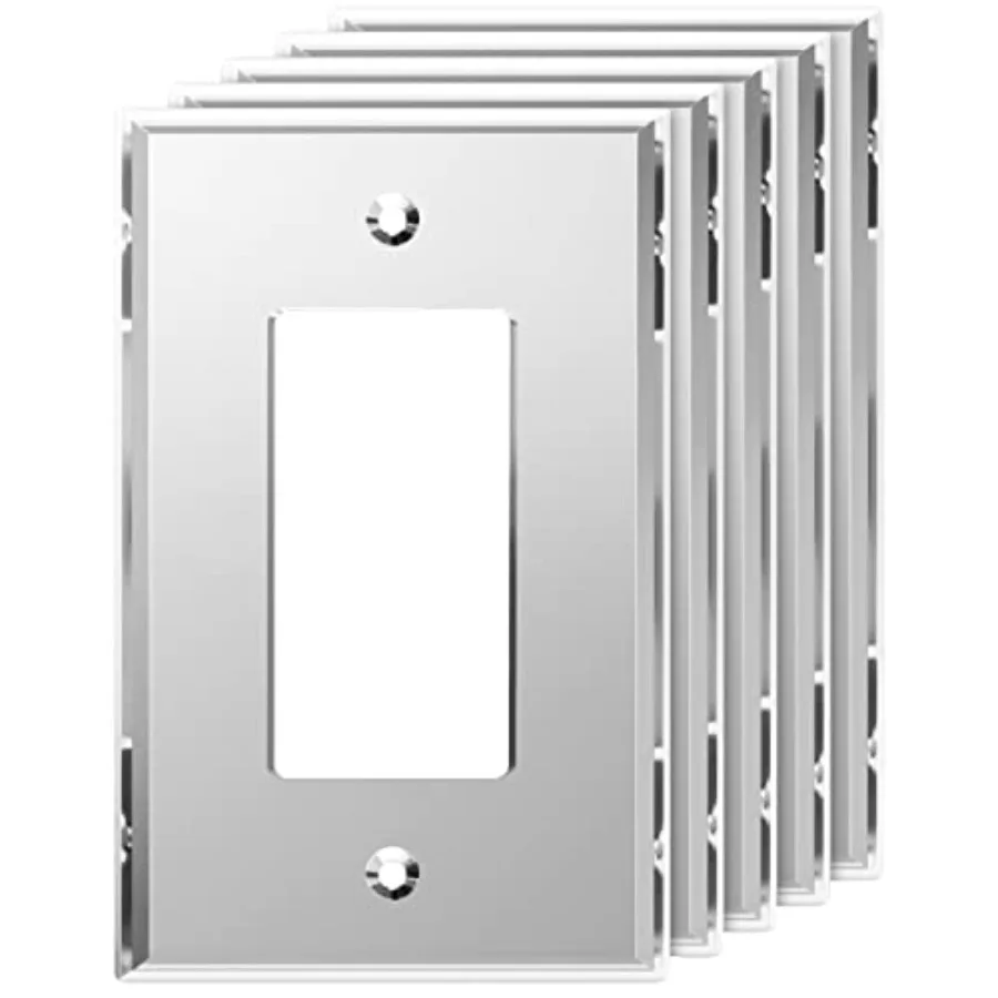 

Reflective Decorator Wall Plate, Mirro Light Switch Plate, Plexiglass Outlet Cover, Oversized 5.5" x.", LWP-31O-ASV5P, Acrylic,