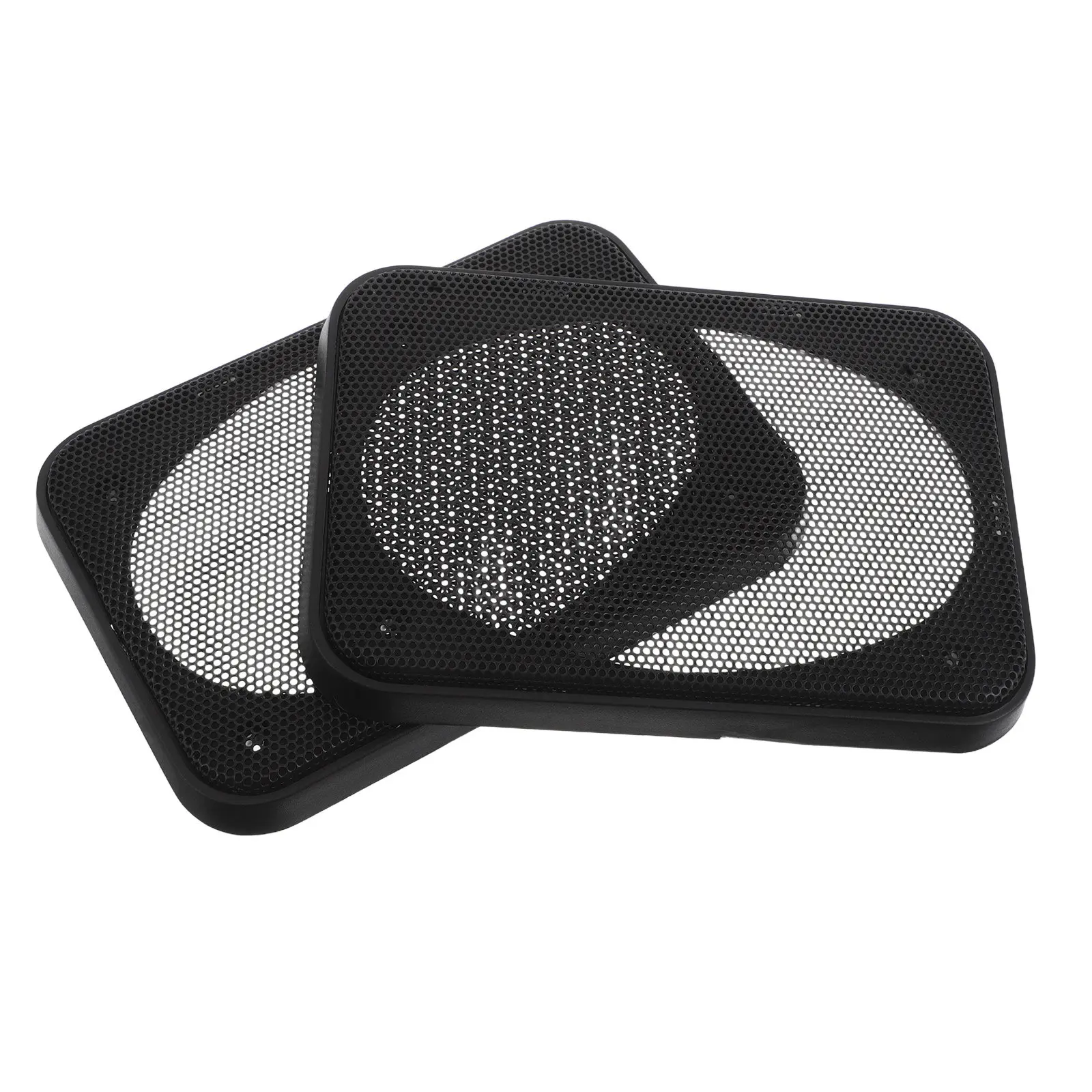 2Pcs Car Speaker Grill Covers Universal 6.37x4.44 Metal Mesh Woofer Dust Cover Horn Guard Subwoofer Speaker Dust Cap