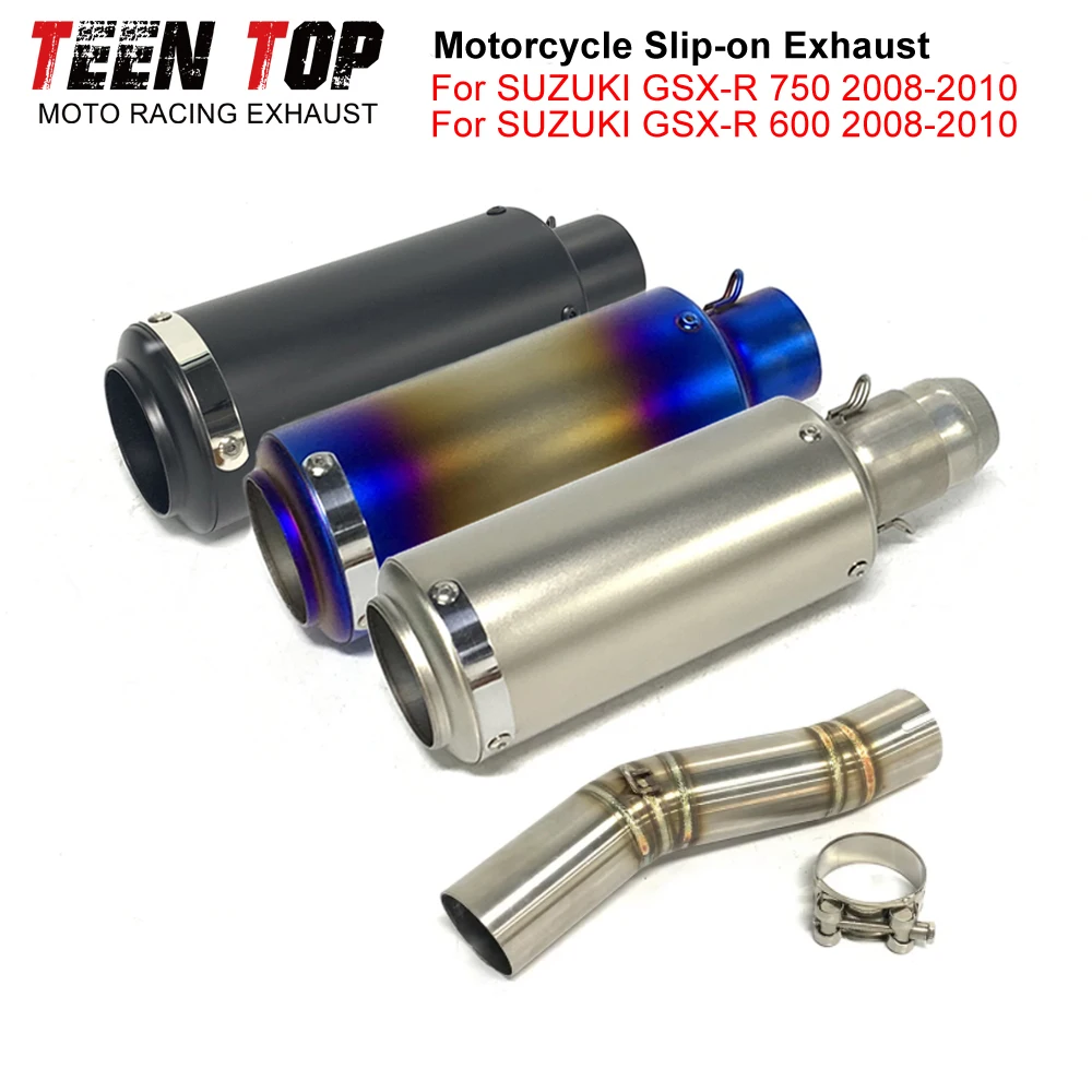 

Motorcycle Escape Exhaust Sytems For SUZUKI GSX-R 600 GSX-R 750 Exhaust Muffler Slip-on Stainless Steel GSX-R600 2008-2010