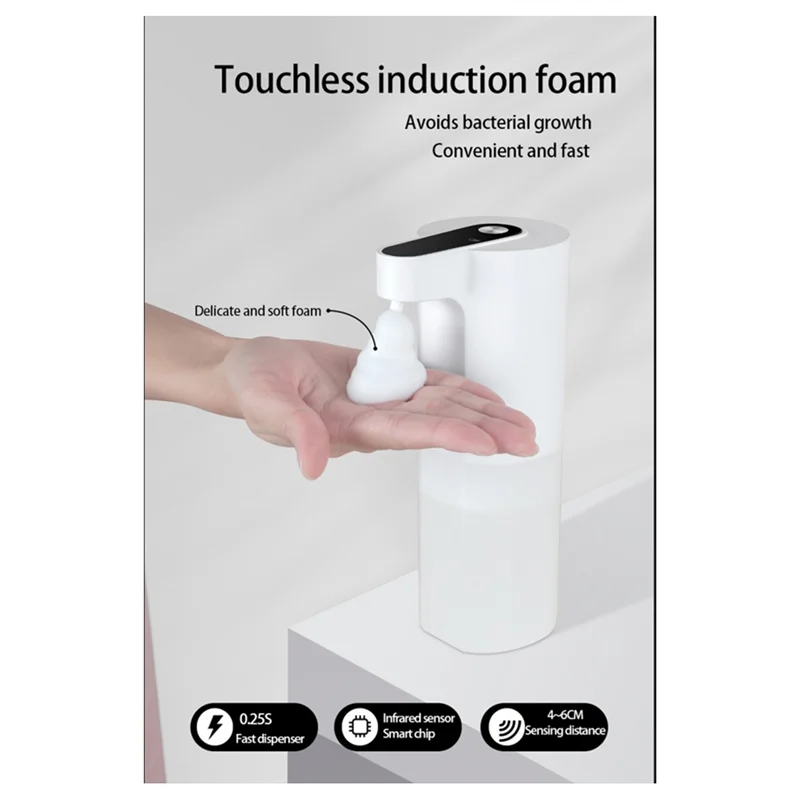 ABUG-Automatic Induction Foam Washing Machine Charging Hand Sanitizer Machine Kitchen Soap Dispenser Wall Mounted Sensor