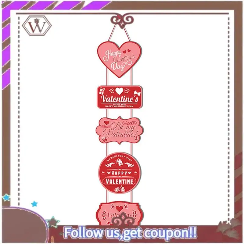 ABBG-1Set لافتة معلقة للباب لعيد الحب وديكور المنزل وأزواج ستائر الباب الورقية