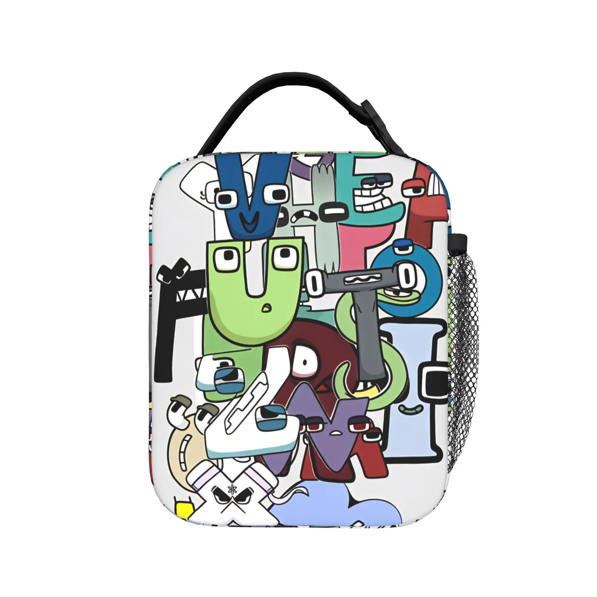 Alphabet Lores  Lunch Bag For Girls  Print Lunch Box Aesthetic School Cooler Bag Portable Zipper Oxford Thermal Lunch Bags