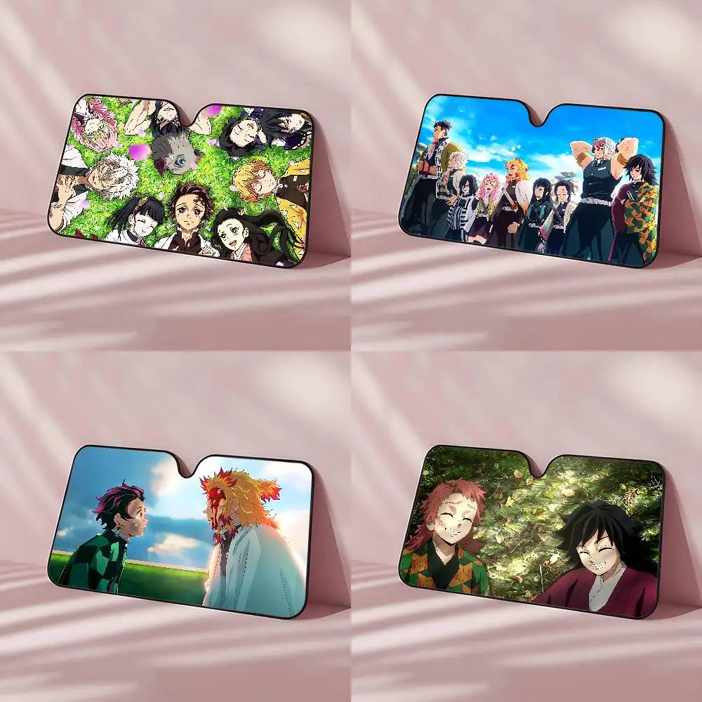 Anime D-Demon Slayers Car SunShade Windshield Cover UV Protection Auto Visor Accessories For Cars