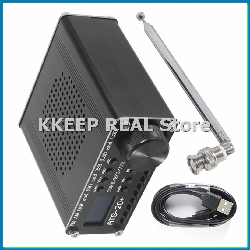 Si4732 ATS-20+ ATS20 Portable Shortwave Radio Receiver SDR Receiver FM AM (MW SW) and SSB (LSB USB) with Antenna-ROWI