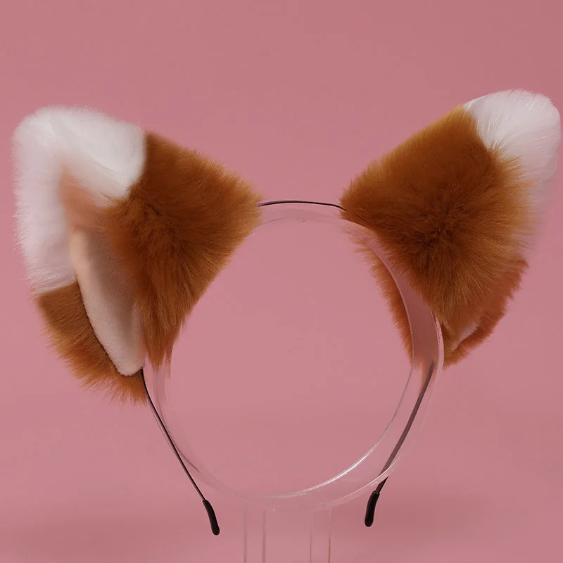 New Masquerade Halloween Cat Ears Hair Hoop Plush Hairband Cartoon Cat Fox Ears Headband Lolita Cosplay Hair Accessories