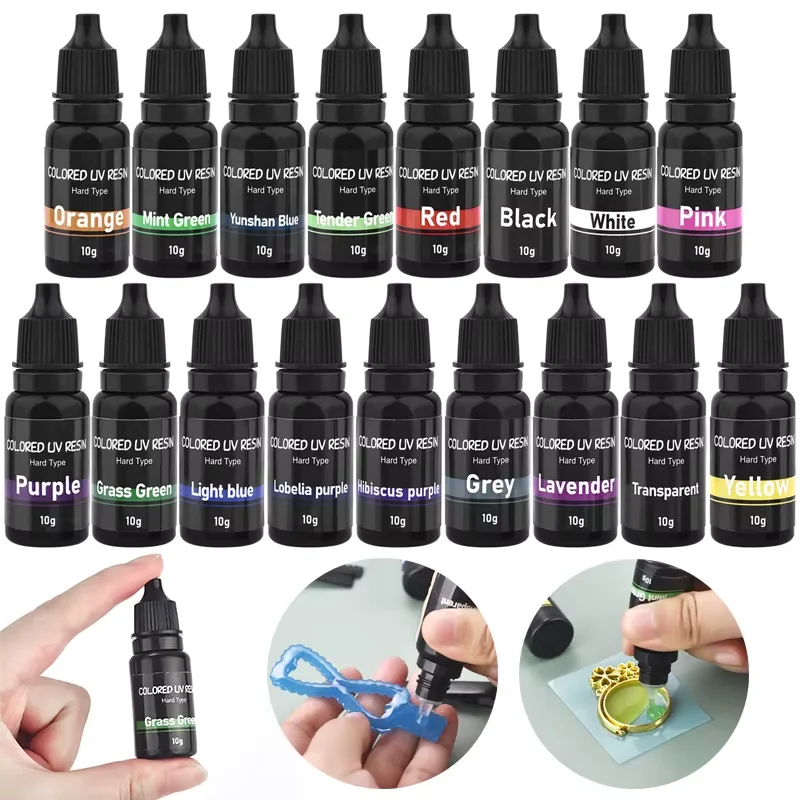 10g UV Resin Glue Color Epoxy Adhesive Ultraviolet Curing Solar Cure Sunlight Activated Hard Quick Drying For Jewelry Resin Glue