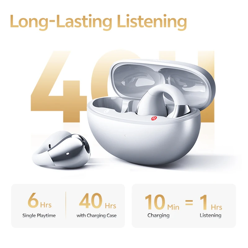QCY Crossky C30S Open Ear Clip-On Earbuds Hi-Res with LDAC Wireless Headphones 40H Playtime Bluetooth 6.0 HD OWS Sport Earphones view 5