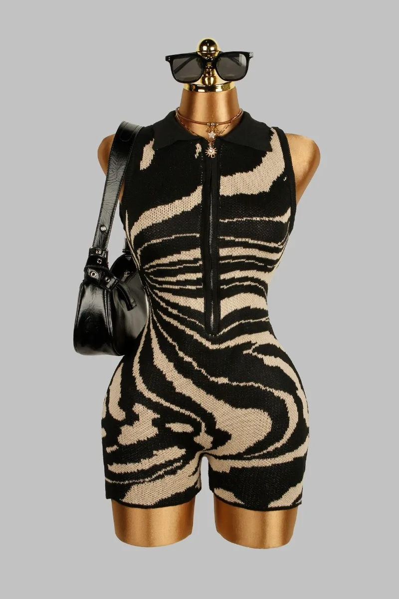 

Женские модные цветные лоскутные полосатые вязаные комбинезоны с воротником-поло без рукавов на молнии узкие повседневные комбинезоны уличная одежда комбинезоны