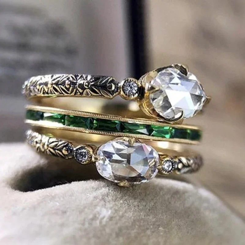 Engagement Rings for Women Geometric Simple Zircon Fashion Casual Temperament Trendy High-end Design Party image 5