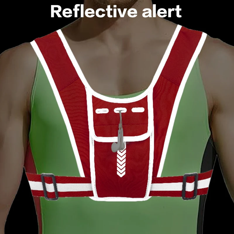 سترة رياضية حقيبة الهاتف عاكسة لركوب الدراجات على ظهره متعددة الوظائف الرياضة الهاتف الصدر حزمة خفيفة الوزن لركوب الدراجات في الهواء الطلق المشي لمسافات طويلة