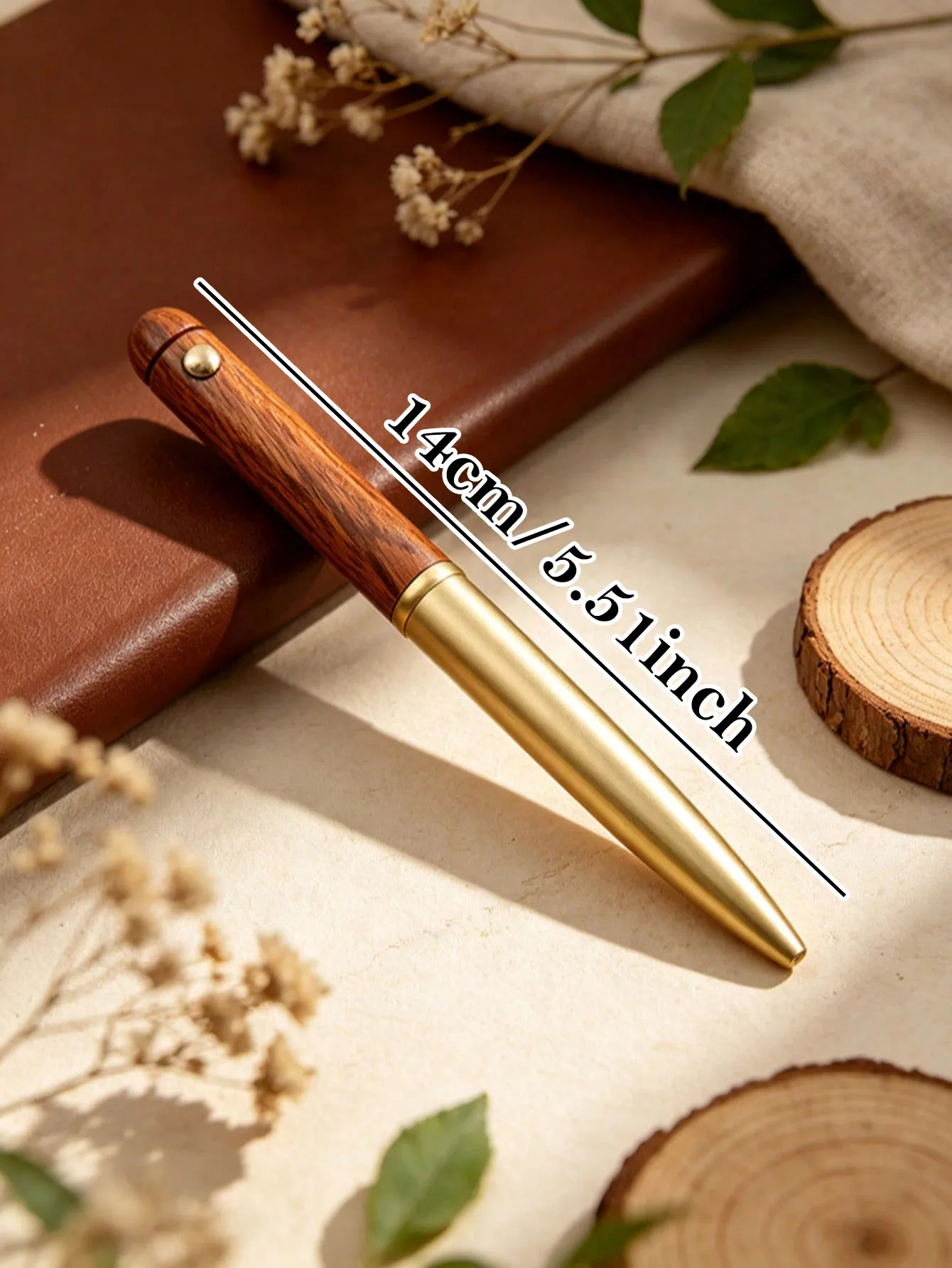 Customizable Vintage Sandalwood Signature Pen Engraved Logo Premium Ballpoint Personalized Wedding Gift Ideal Gift for Her