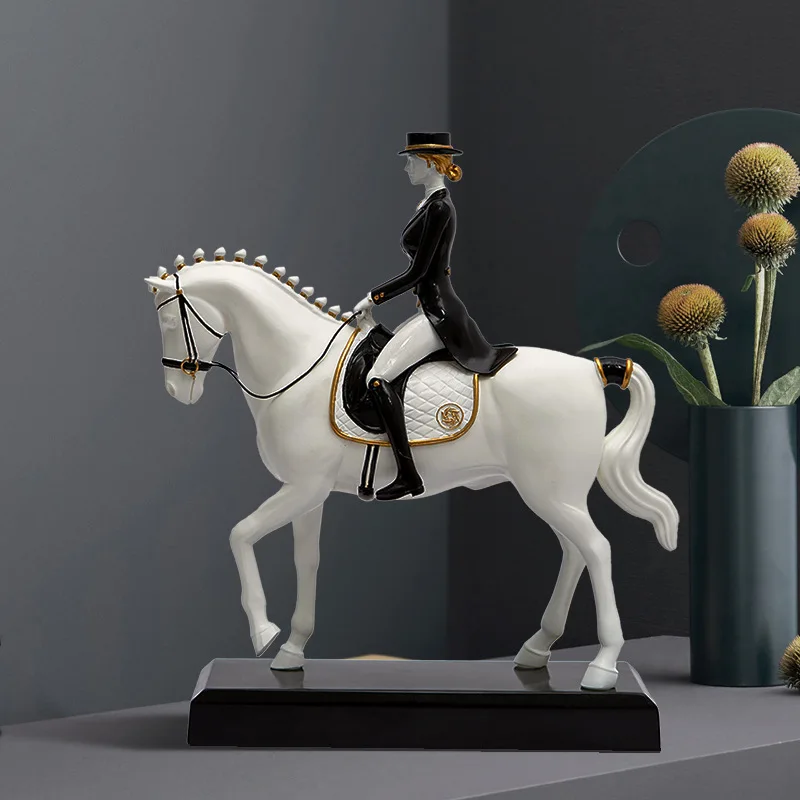 English style minimalist equestrian attire dance steps polo riding figures living room desk home decoration accessories