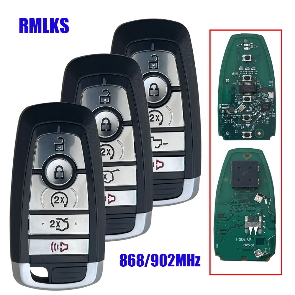 

902Mhz 5Buttons Car Remote Key For Ford Edge Fusion 2017 2018 Expedition Explorer 2018 2019 Keyless ID49 M3N-A2C93142600