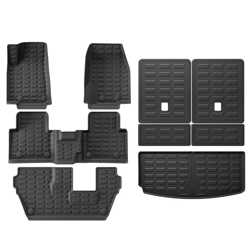 Left Drive Use for Jeep Grand Cherokee L (7Seater Second Row Bench) 2021-2025 TPE Car Floor Mats Cargo Liner Trunk Pad Black