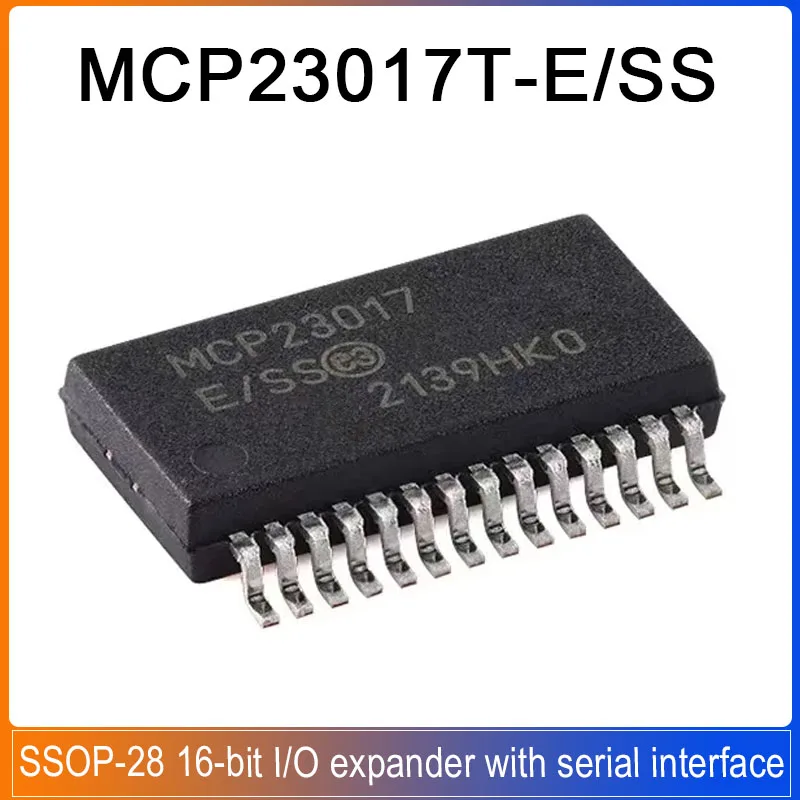 1-5pcs MCP23017-E/SS SSOP28 MCP23017T MCP23017 MCP23 16-bit I/O Expander with Serial Interface chip