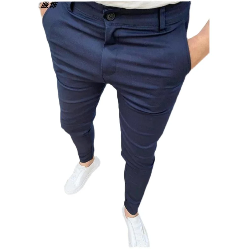 

Men's Casual Pants Overalls Trousers Faionable Urban Sle High Waist Long Legs Spring Season High Elastici Small Foot