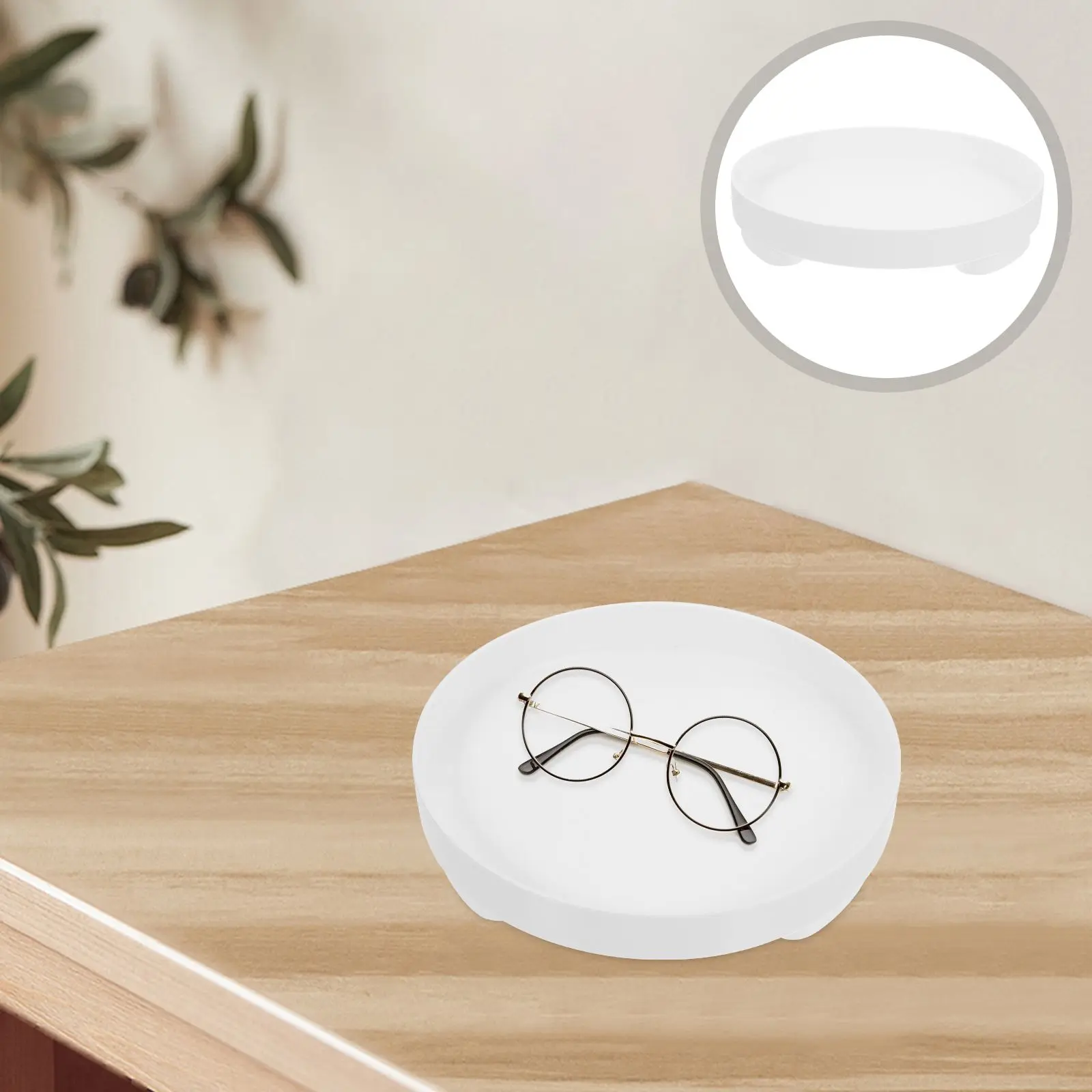 Wooden Desktop Storage Box Cosmetics Tray Aromatherapy Key White Jewelry Trays Perfume Display ganizer Multi Function Bathroom