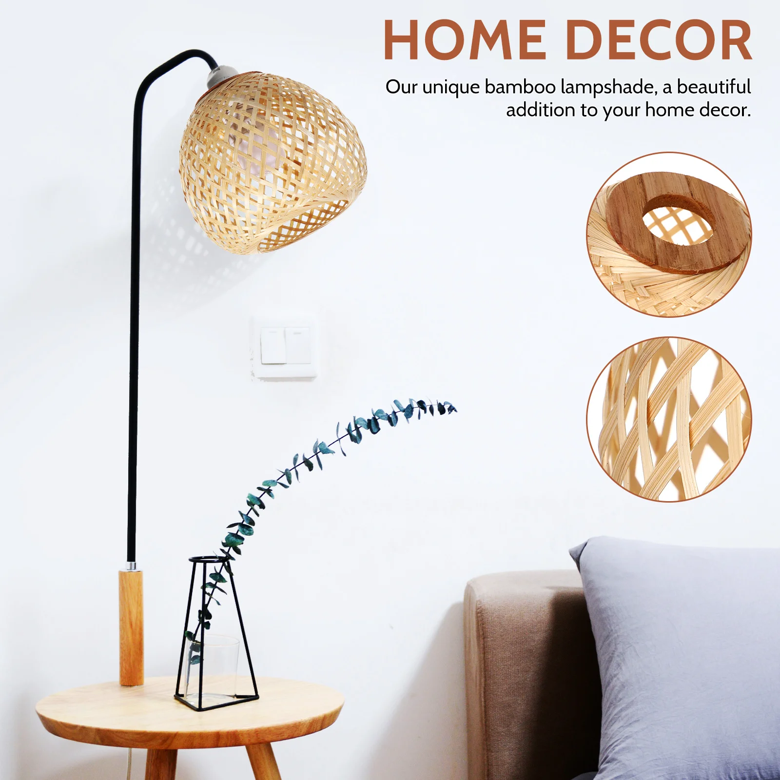 

Bamboo Woven Lampshade Hanging Lamp Shades for Ceiling Lights Neutral Beige Rattan Pendant Shade Replacement Lampshade Handmade