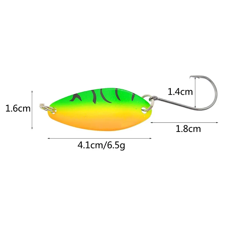 OUTKIT 10 pièces mélange de couleurs 4.1 cm 6.5g cuillère de pêche leurre appât de natation Isca artificiel truite leurre Pesca matériel de pêche Truite cuillères
