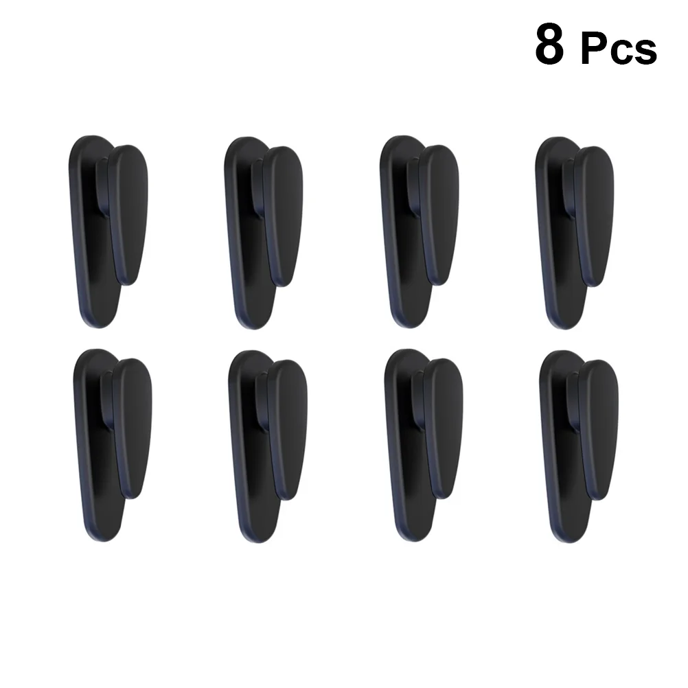 Ganchos auto-adesivos para encosto de cabeça do carro, cabide preto, suporte pequeno para instrumento e mesa, 8PCs