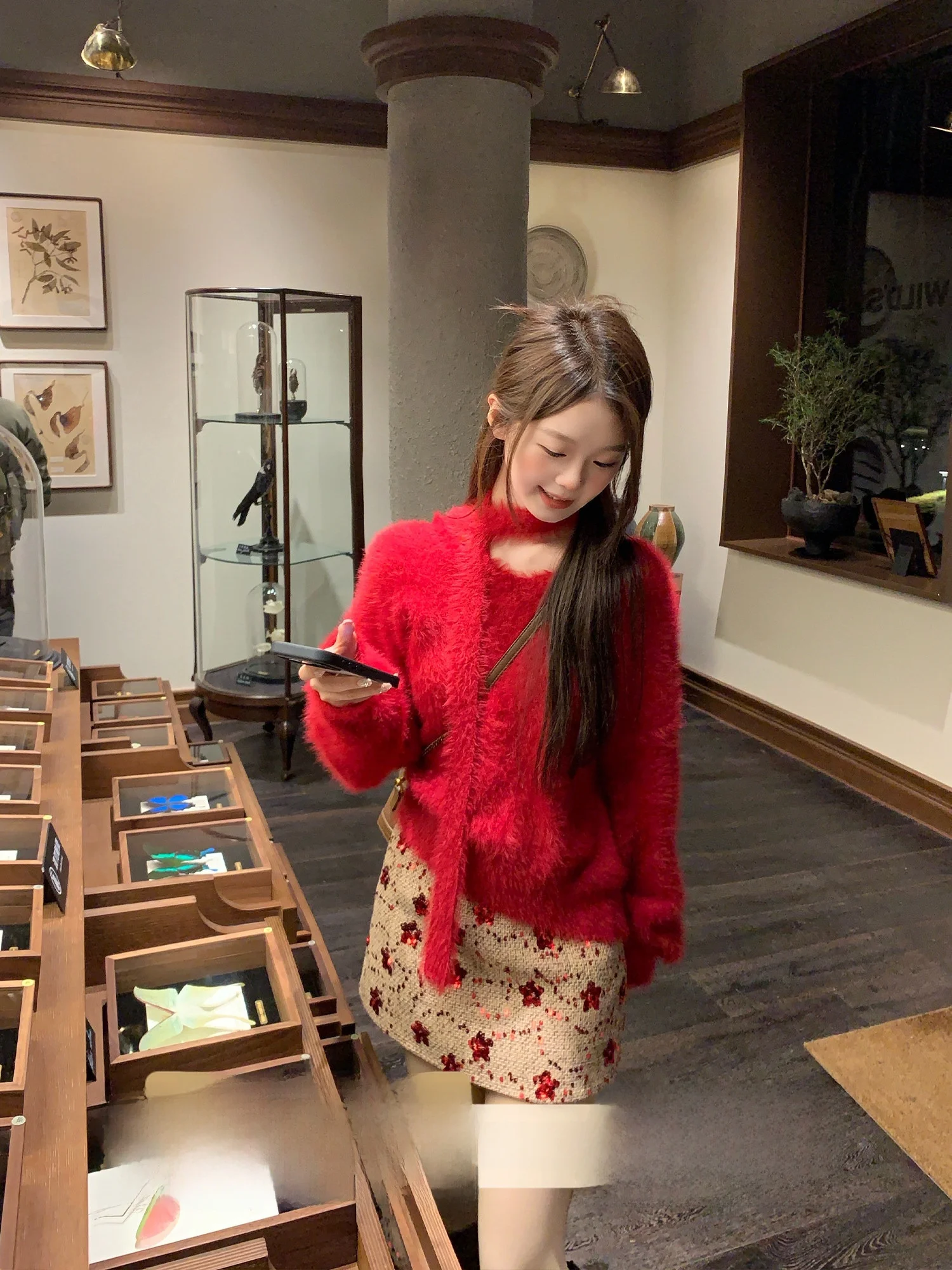 

Свободный свитер из зимней коллекции: модный повседневный утепленный женский трикотаж с длинными рукавами для поездок на работу