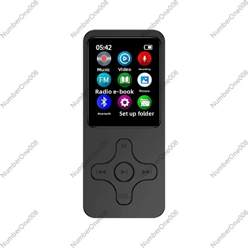 Bluetooth 5.3 Mini Cross Shape MP3 Player Student Portable Sports Lossless Walkman English Learning Recorder TF Card